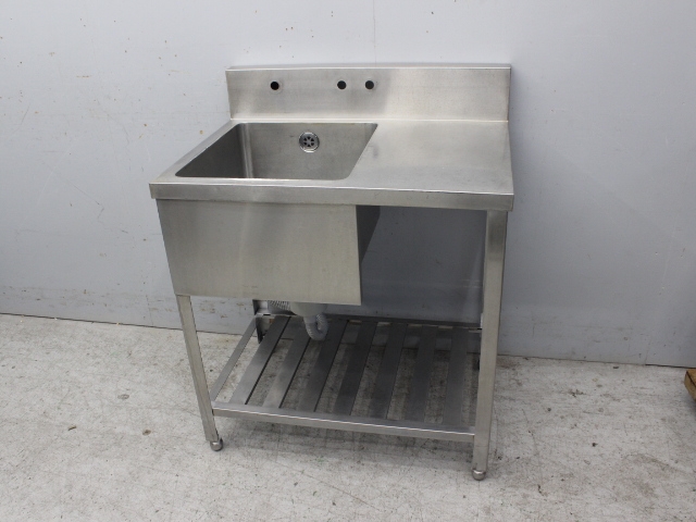 業務用 一層シンク 洗い場 KPC1-600 3方枠仕様 - 店舗用品